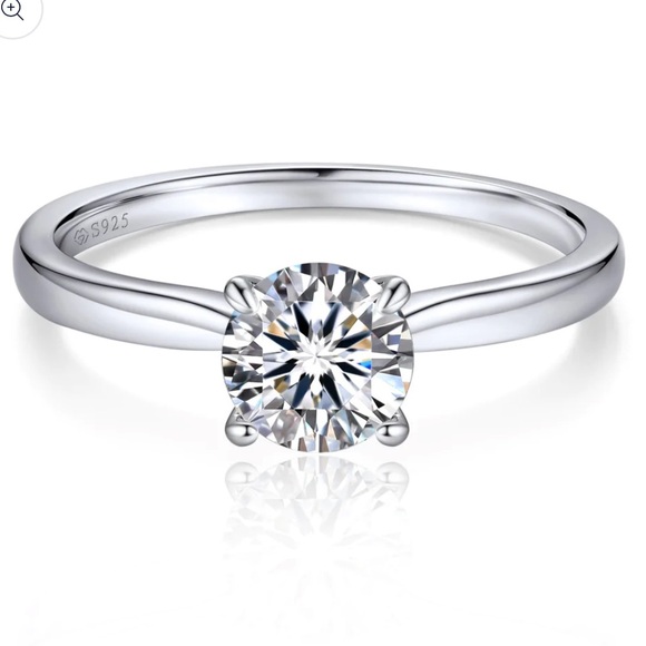 moment wish Jewelry - NEW 1-2ct Moissanite sterling silver engagement ring size 5